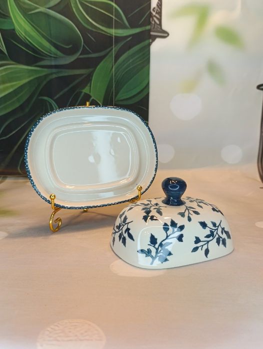 Maselniczka ceramika Bolesławiec pół kostki masła