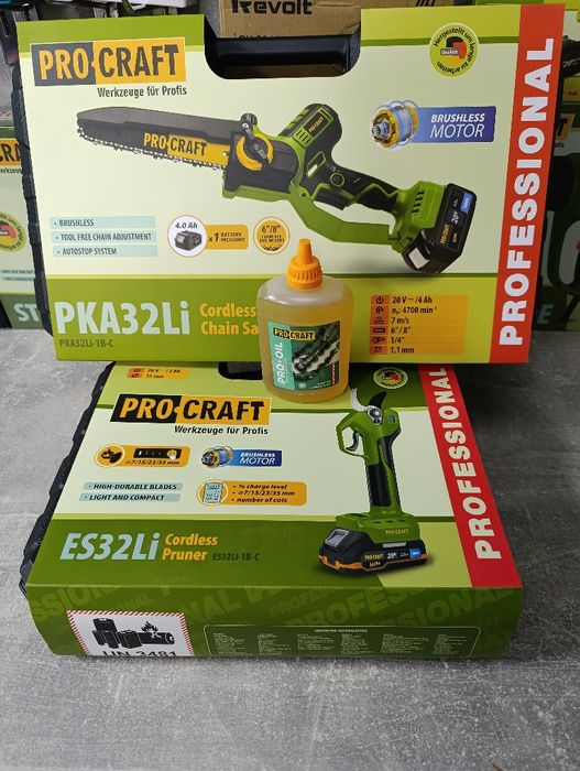 Акумуляторна пила Procraft PKA32Li+секатор Procraft ES32L- АКЦІЯ!