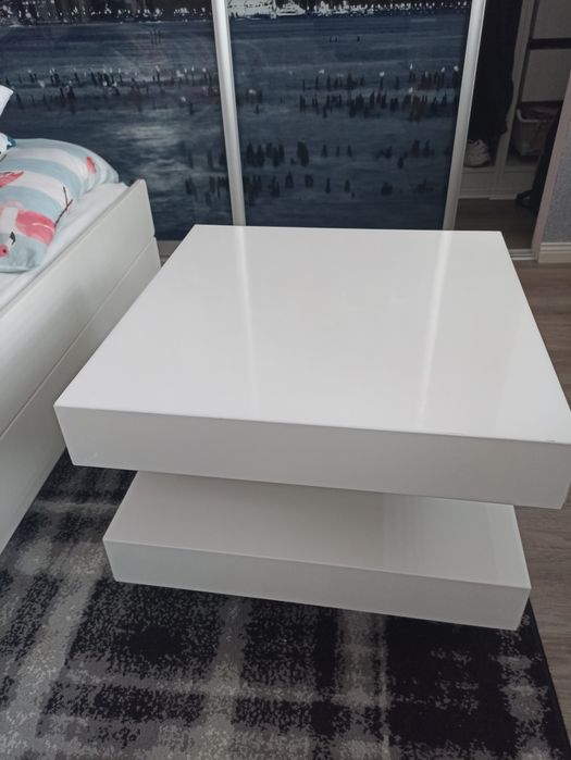 Stoliczek obrotowy biały połysk