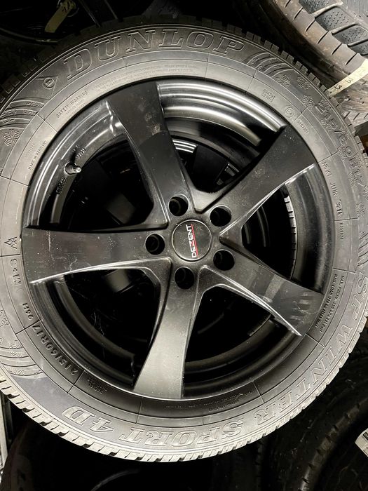 Felgi Dezent 5x112 r17 17" opony Bridgestone 215/60 zima Audi Skoda VW