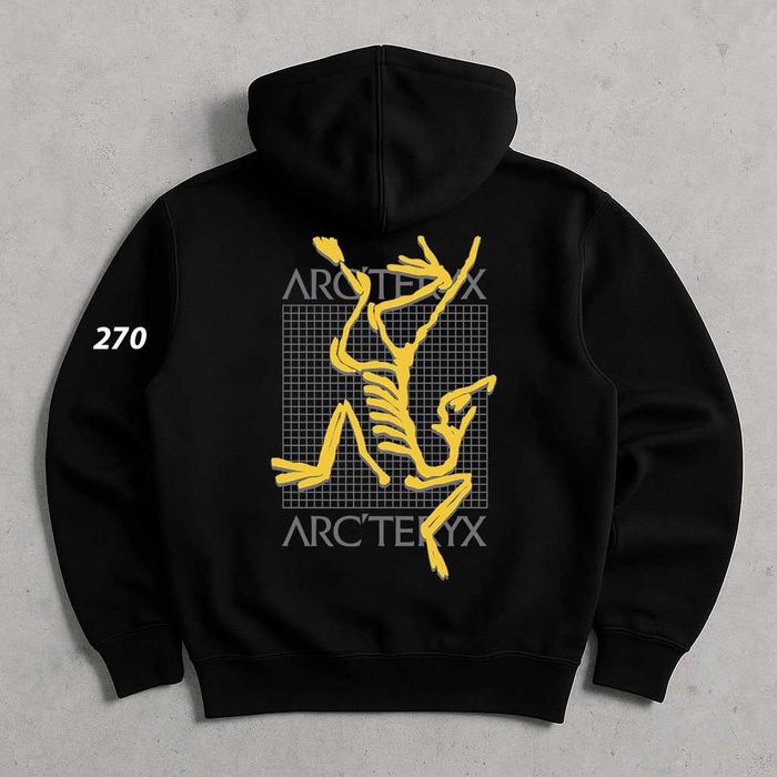 Биг Лого Принт • Arcteyx Худи Черное • GorpCore • Артерикс Кофта Чорна