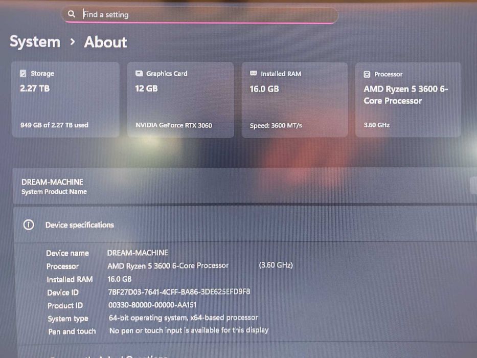 PC GAMING | 16 GB Ram | 500 GB SSD | Ryzen 5 3600 | RTX 3060 12 GB