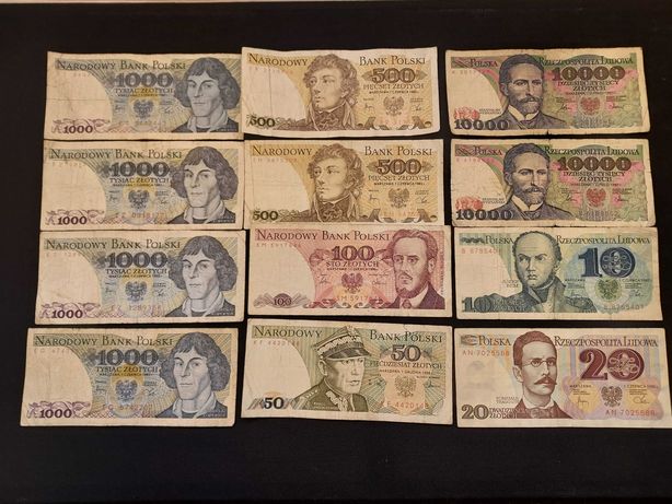 Oryginalne banknoty obiegowe pamiątka z PRL-u
