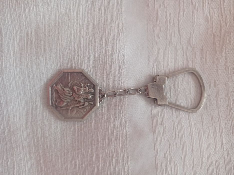 Porta chaves S.Cristovão em prata