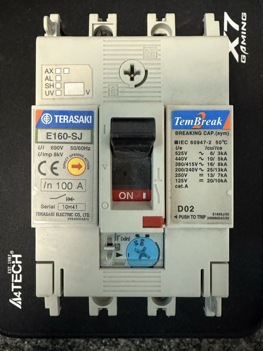 Автоматический выключатель Terasaki 100A. E160-SJ