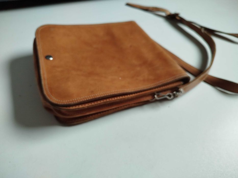 Torebka skórzana  listonoszka retro Dwustronna