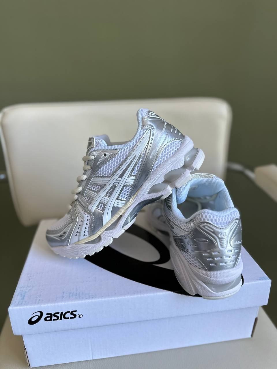 Asics Gel-Kayano 14 White Silver, жіночі кросівки, літо +С
