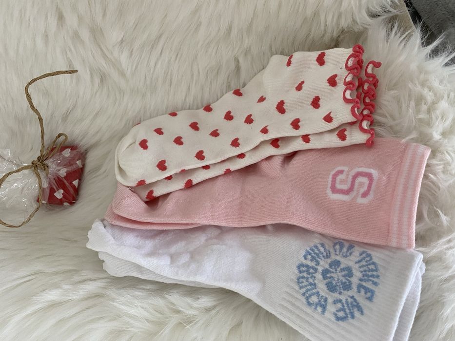 3x skarpetki dziewczęce, rozm. ok. 37-38