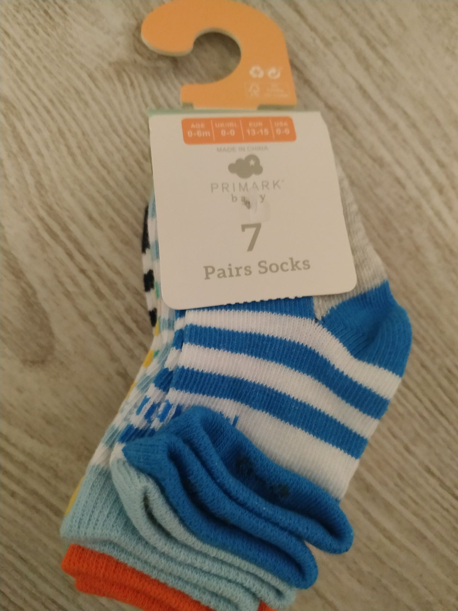 Носки шкарпетки дитячі 0-6 міс, 7 шт, primark