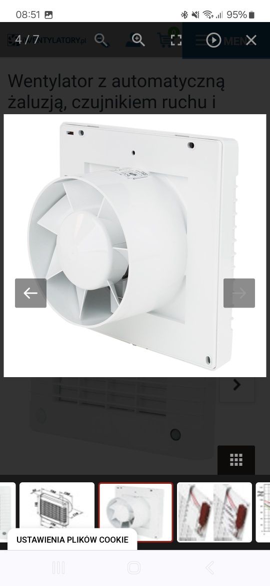 Wentylator DALAP 150 LVMZ czujnik ruchu