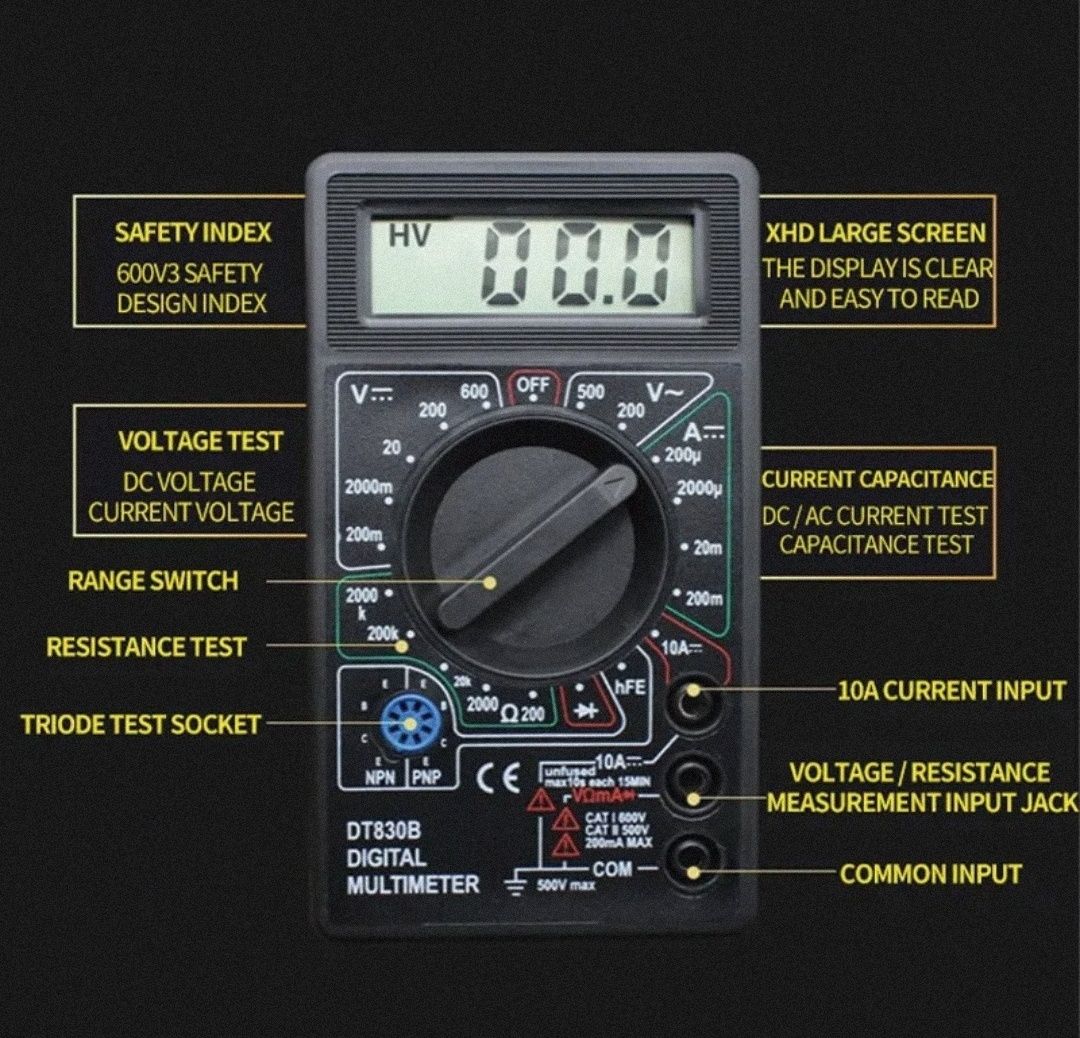 Вольтметр Амперметр Омметр DT-830B