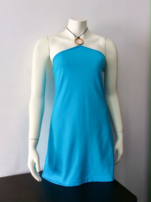 Vestido Curto azul turquesa