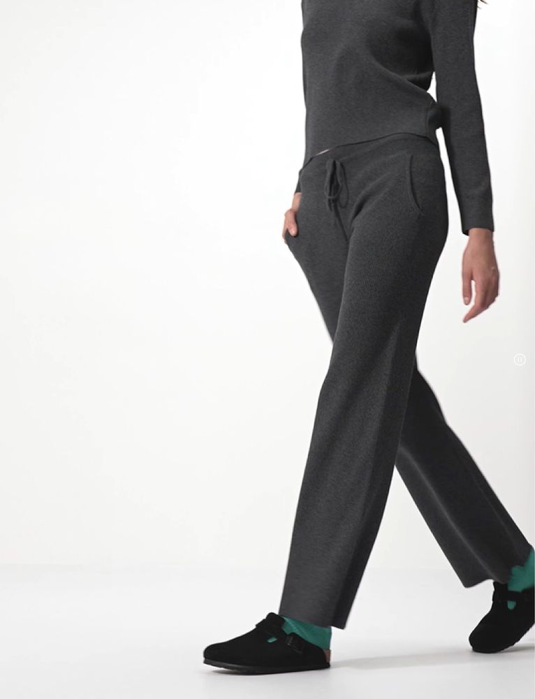 (M, L) Штани в рубчик uniqlo washable knit ribbed trousers (longer)