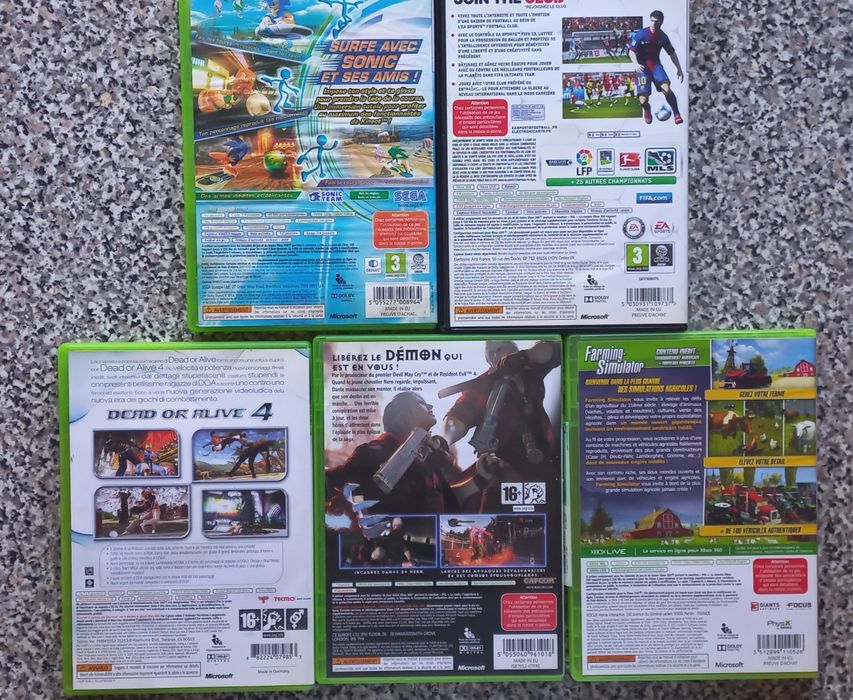 Conjunto de 5 jogos Xbox 360 LER DESCRIÇÃO