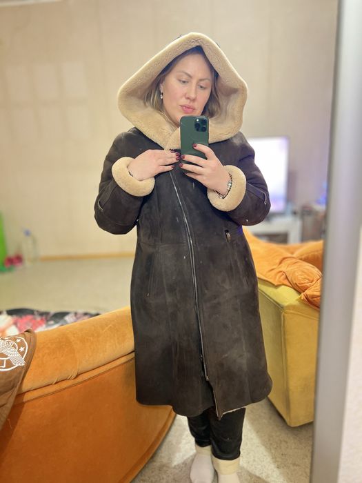 Модна дублянка-косуха,колір мокка,шоколад,6xl/56-58 стан НОВОЇ