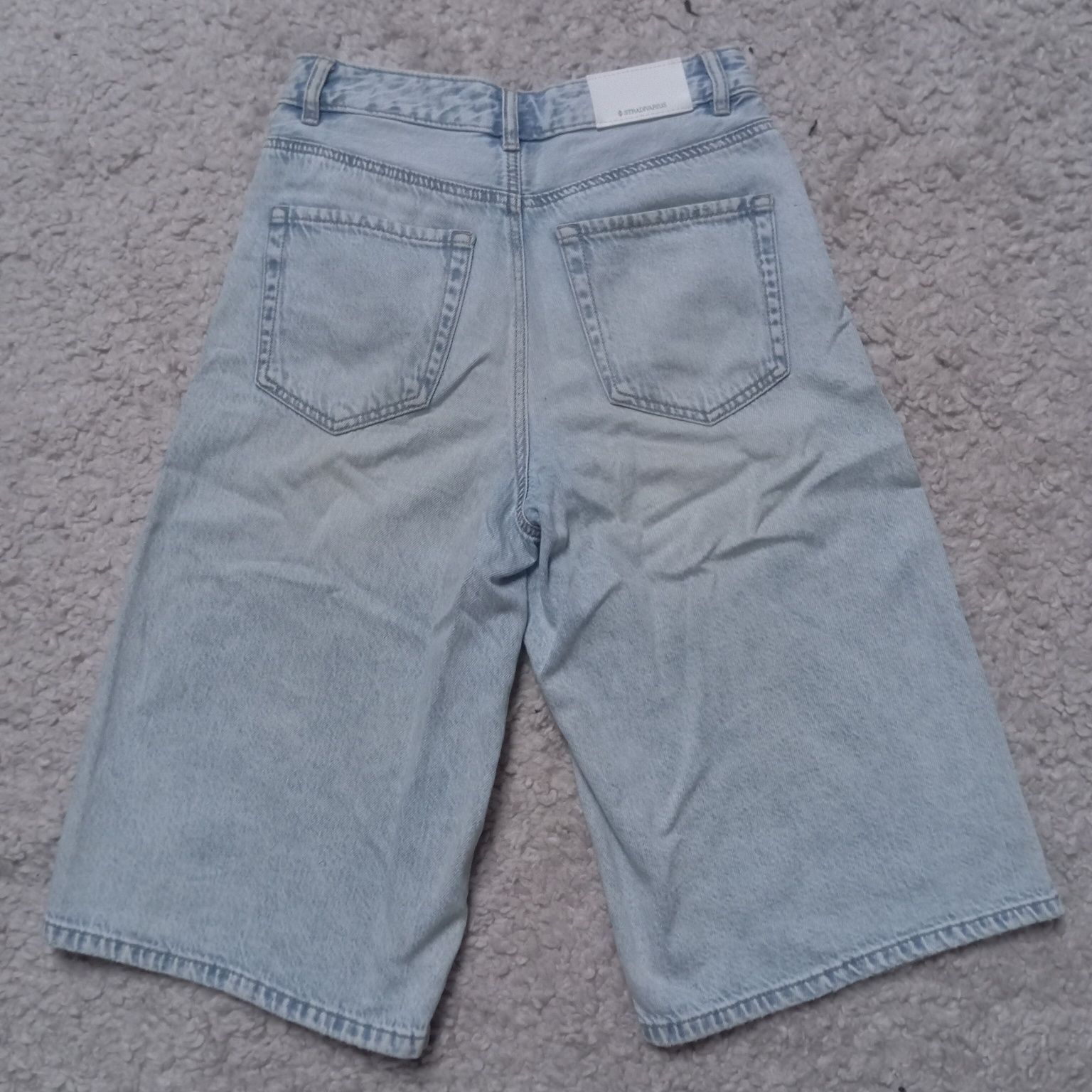 голубі широкі шорти baggy shorts Stradivarius
