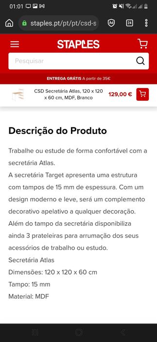 Secretária semi-nova