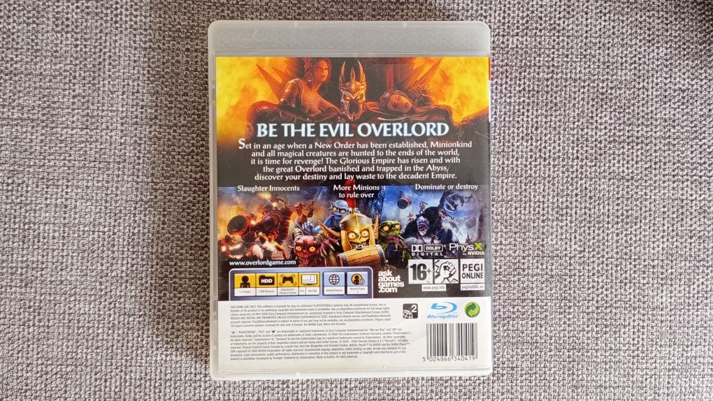 Pudełko do gry Overlord na konsolę PS3