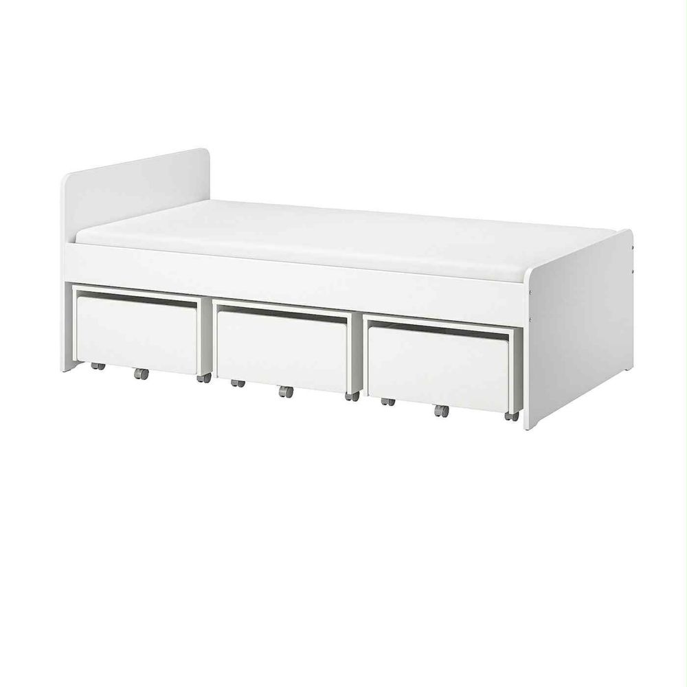 łóżko ikea slakt 3 szuflady 96 x 206cm jak nowe
