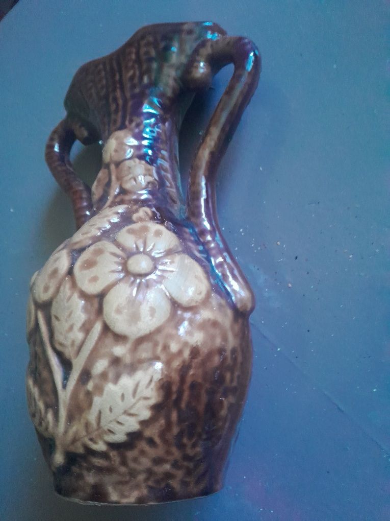 Stary wazon w kwiaty PRL ceramika