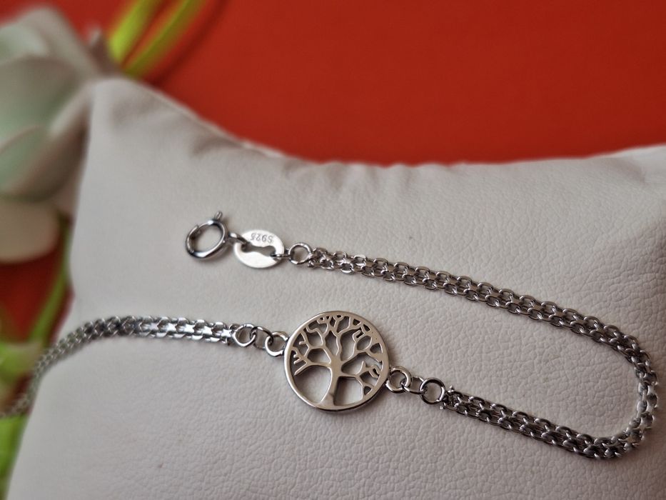 Srebrna bransoletka  drzewko szczęścia pr.925