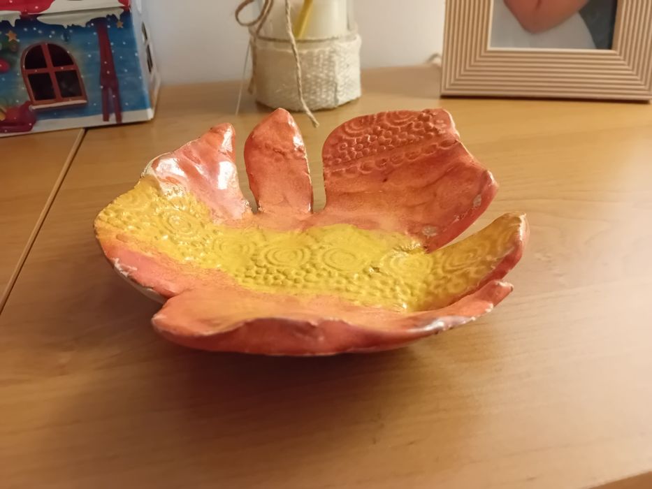 Świecznik podstawek liść handmade