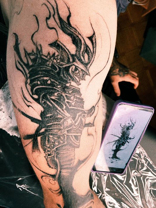 Тату реализм, чекано