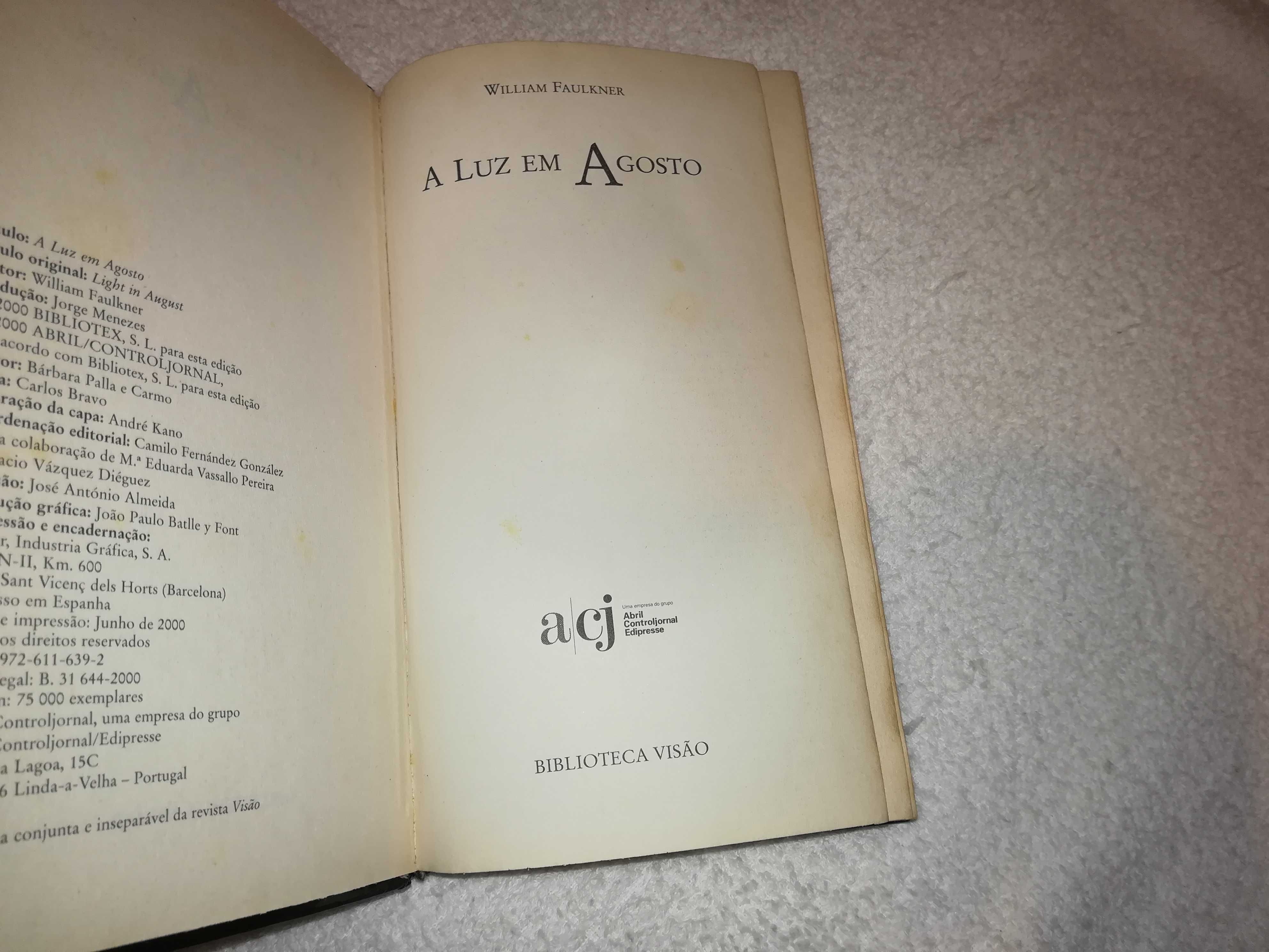 a luz em agosto (william faulkner) 2000 livro