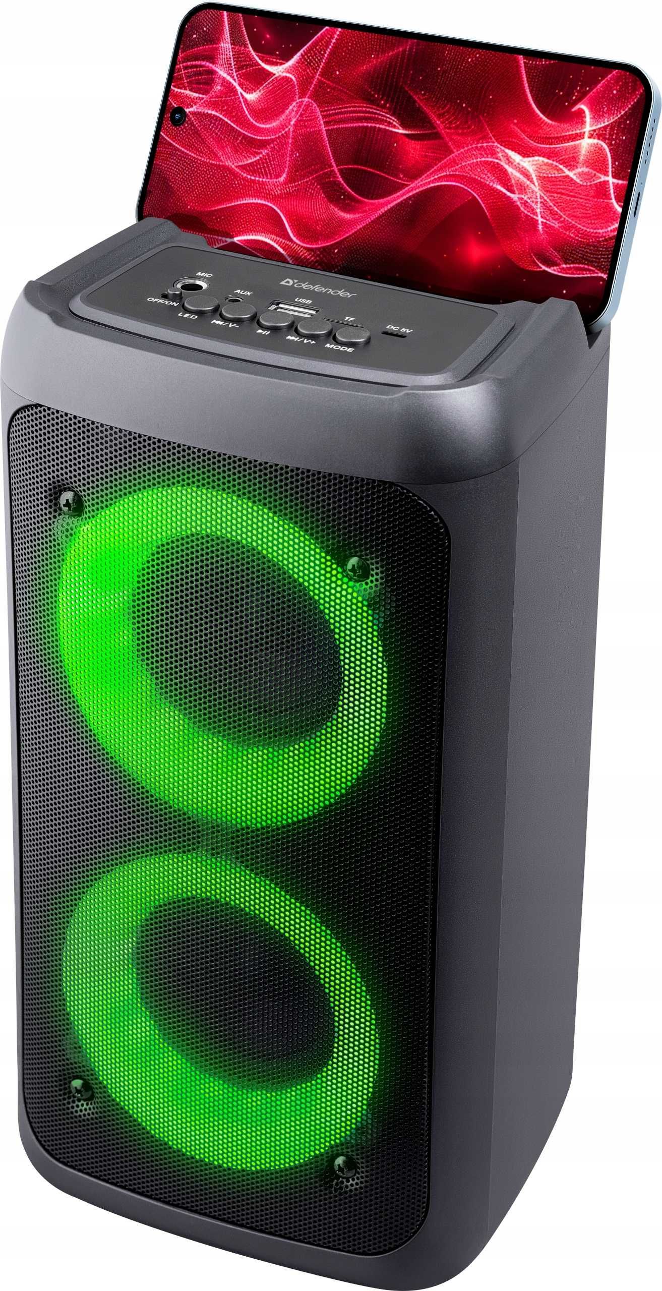 NOWY Głośnik Bluetooth Boombox Mobilny USB LED Bezprzewodowy Przenośny