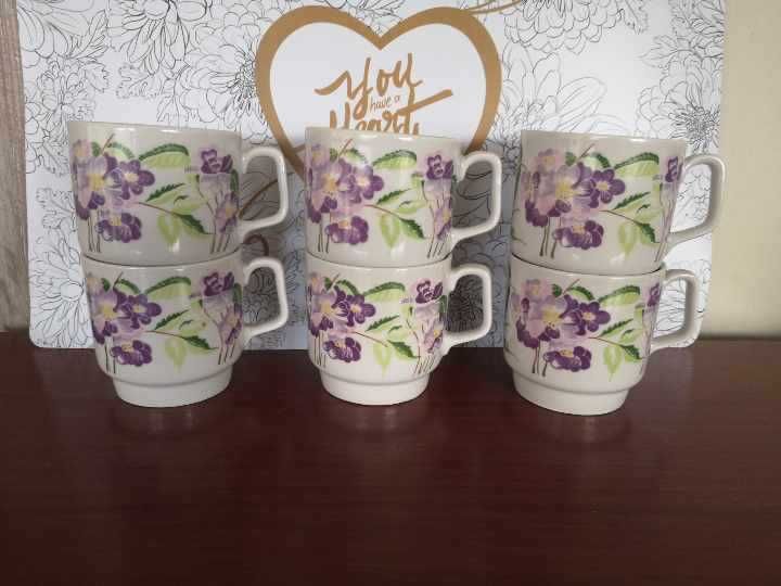 Wałbrzych 6 kubków porcelana  bdb