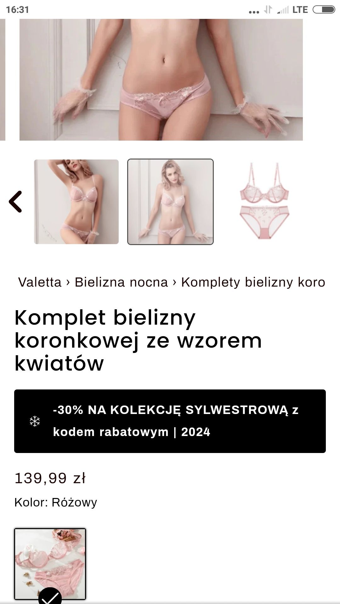 Biustonosz, komplet bielizny  C 70 +Gratis biały komplet