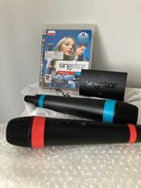 2 bezprzewodowe mikrofony + Gra Ps3 Singstar Polskie Hity