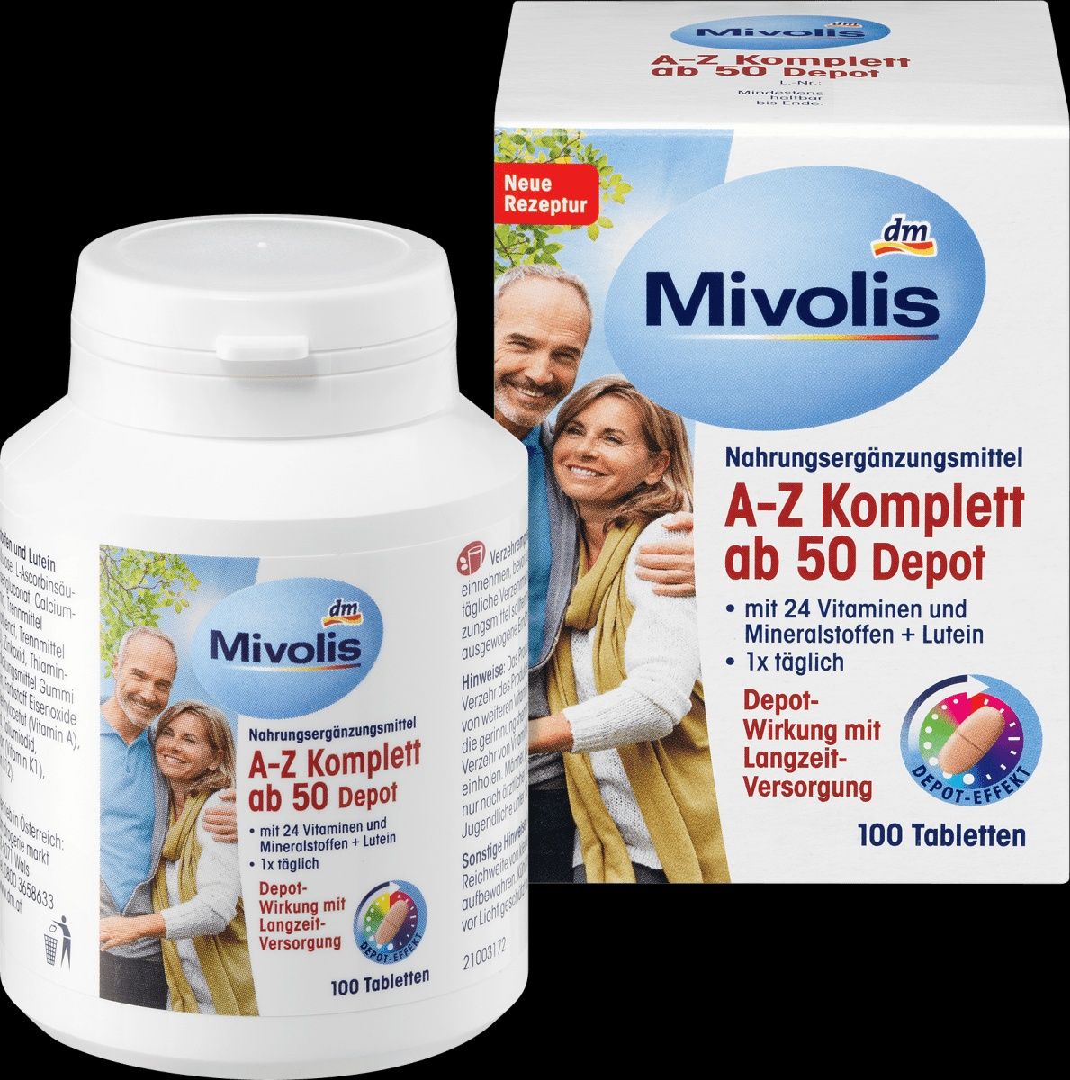 Вітаміни та мінерали Mivolis A-Z Komplett Depot, 153 g від 50+ років