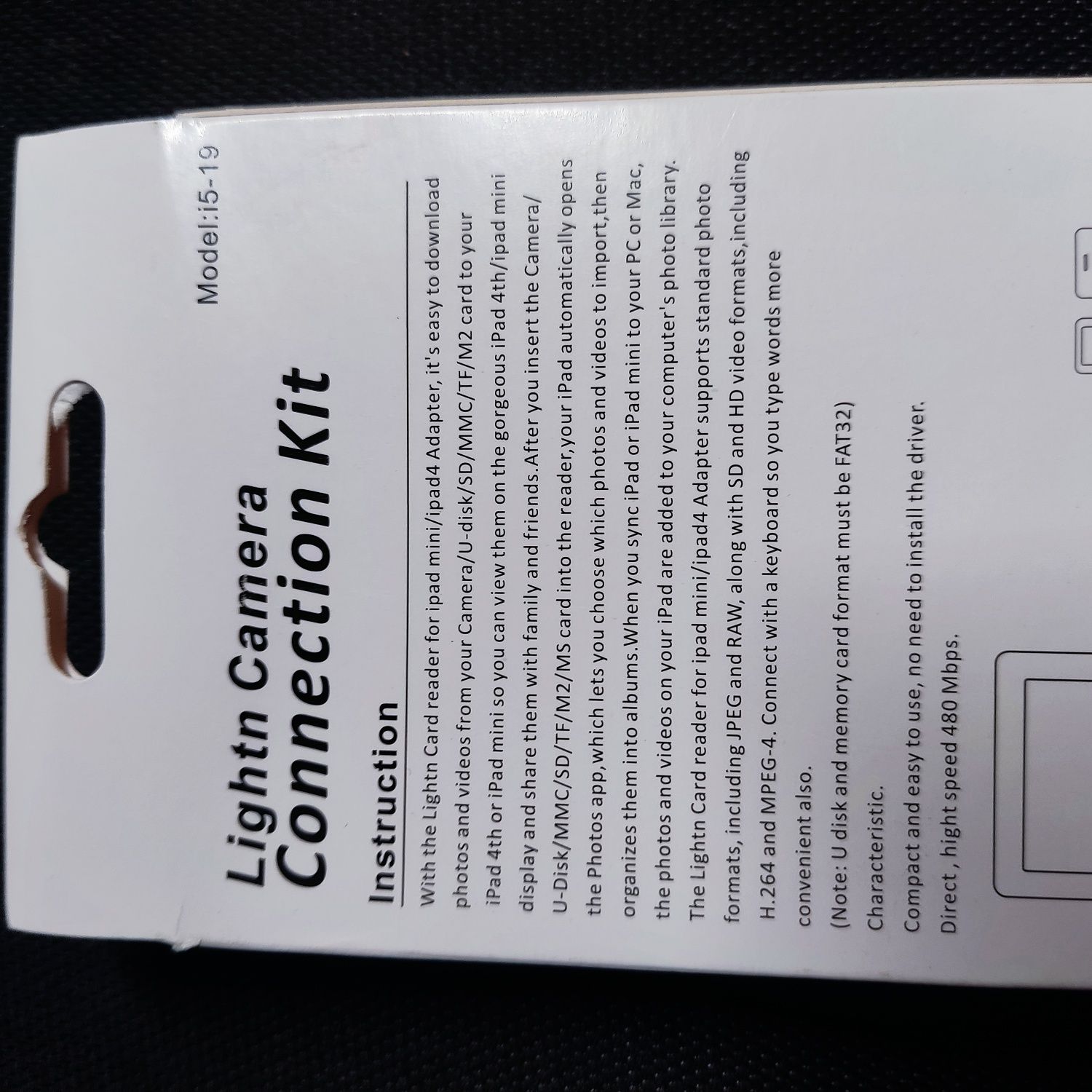iPad 4 camera connection kit
