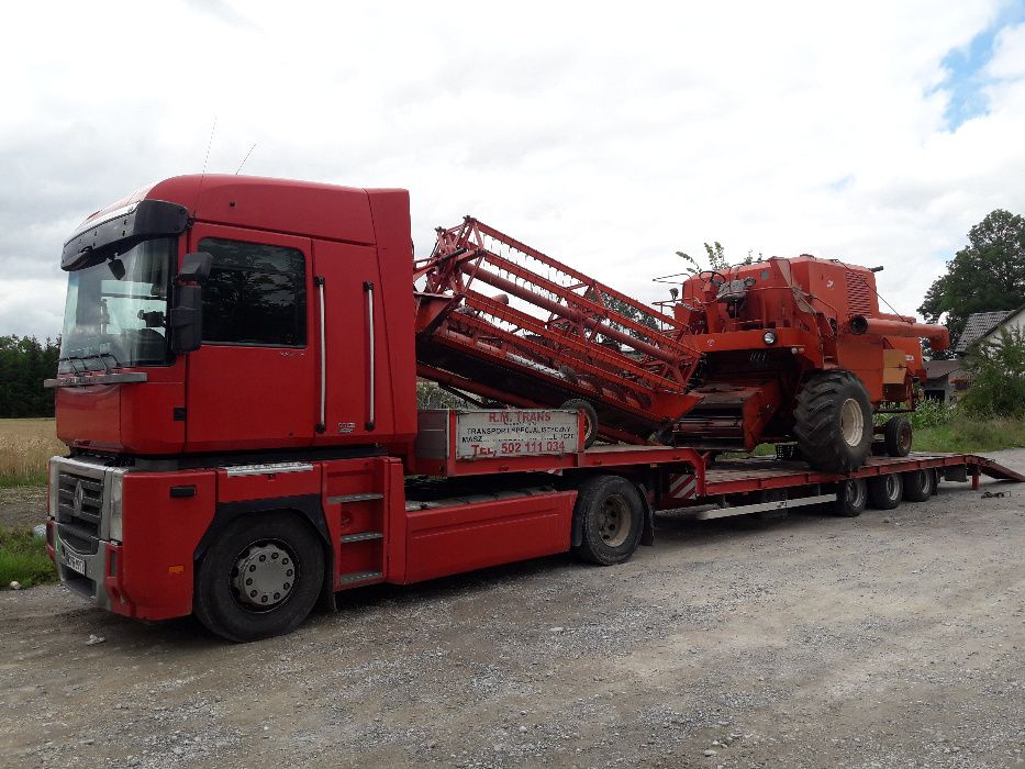 Transport kombajnów koparek maszyn niskopodwoziowy niskopodwozie