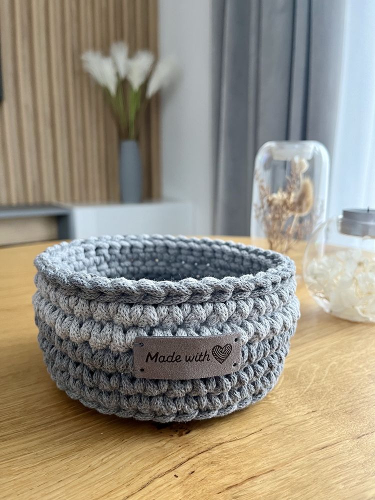 Koszyczek ze sznurka, w stylu boho, handmade