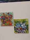 Obrazy olejne w miniaturze 10 x 10 cm, 2 sztuki