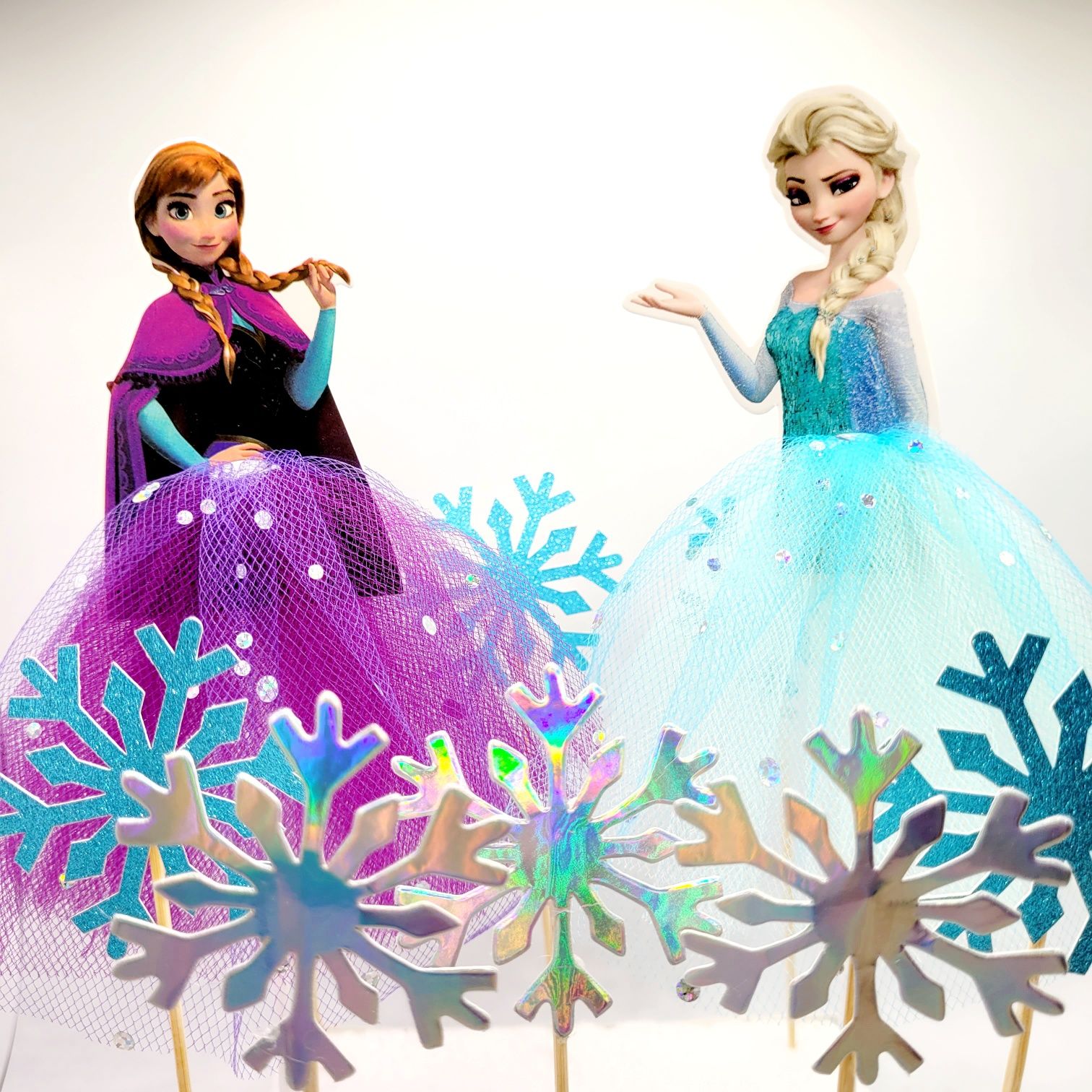 Frozen ELSA i ANNA + 5szt. PŁATKI ŚNIEGU Kraina Lodu