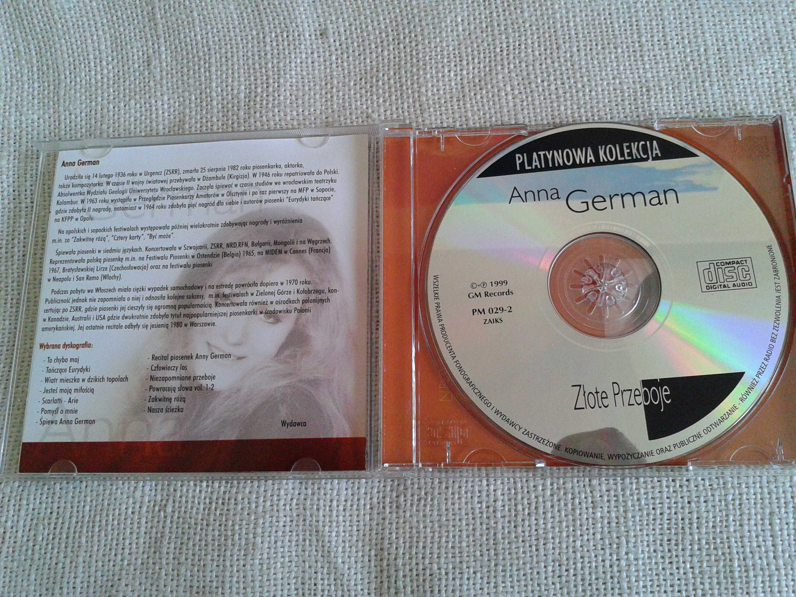 Anna German - Złote Przeboje, Platynowa Kolekcja  CD