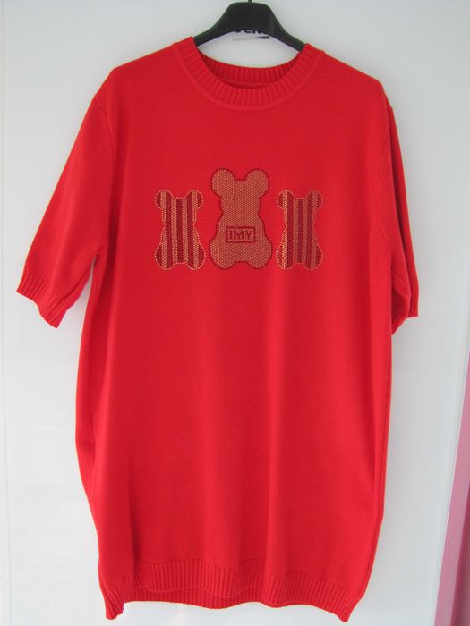 super tunika czerwona z misiami