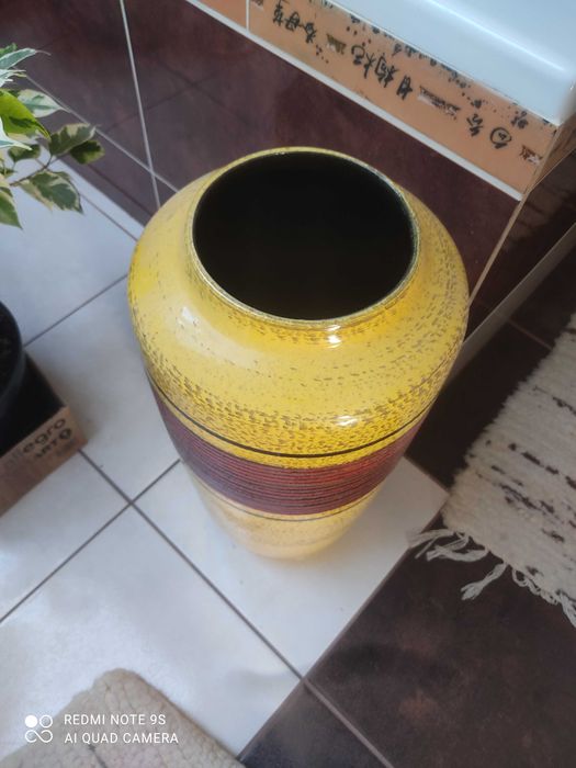 Duży ceramiczny wazon ręcznie malowany