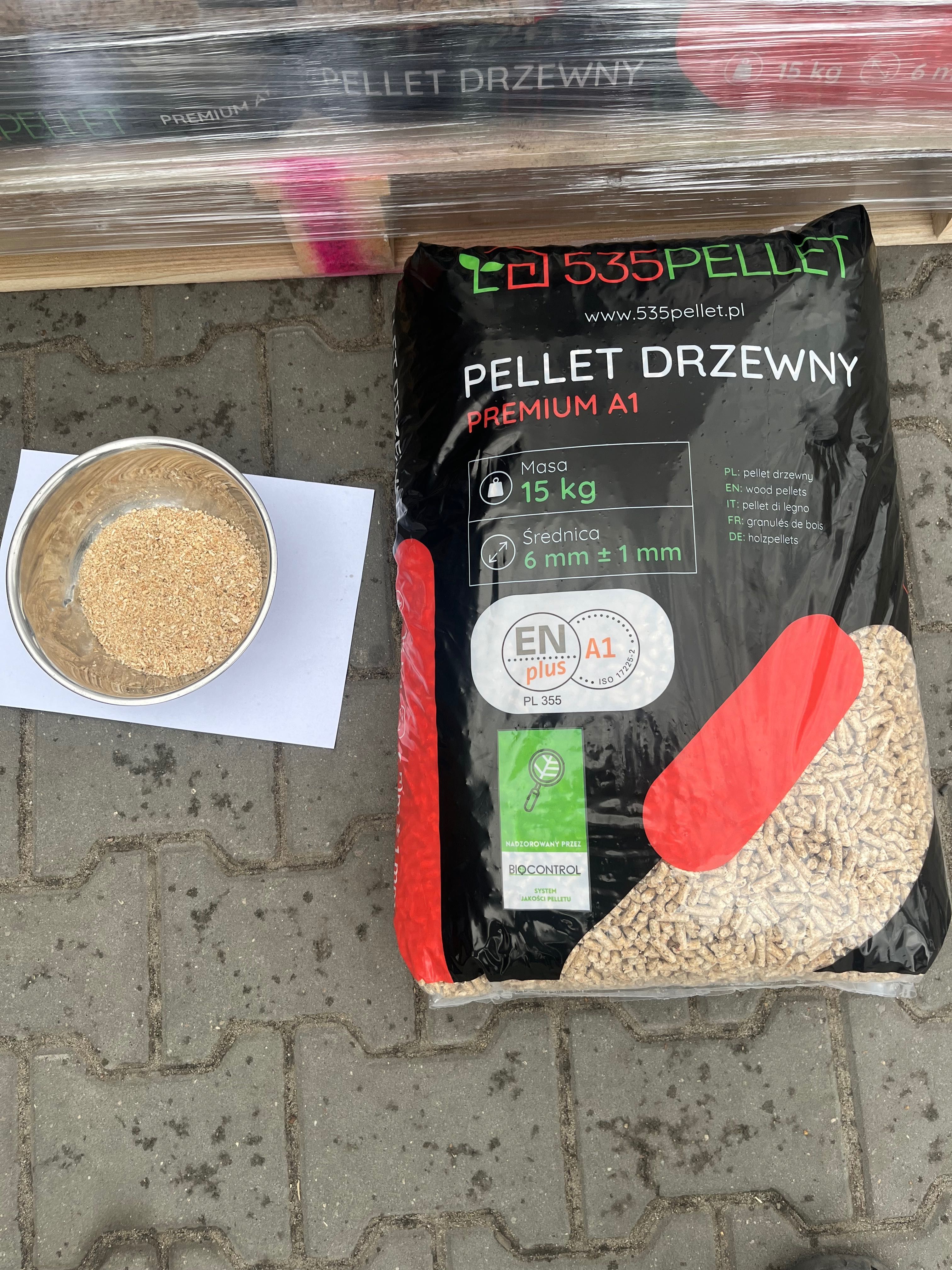 Pellet drzewny sosna świerk, certyfikat ENplus A1, 6mm, worki 15 kg