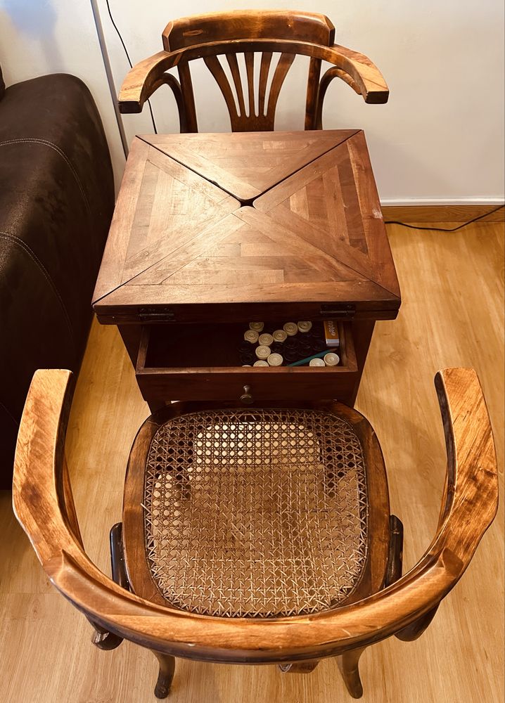 Mesa de jogo Damas e Xadrez