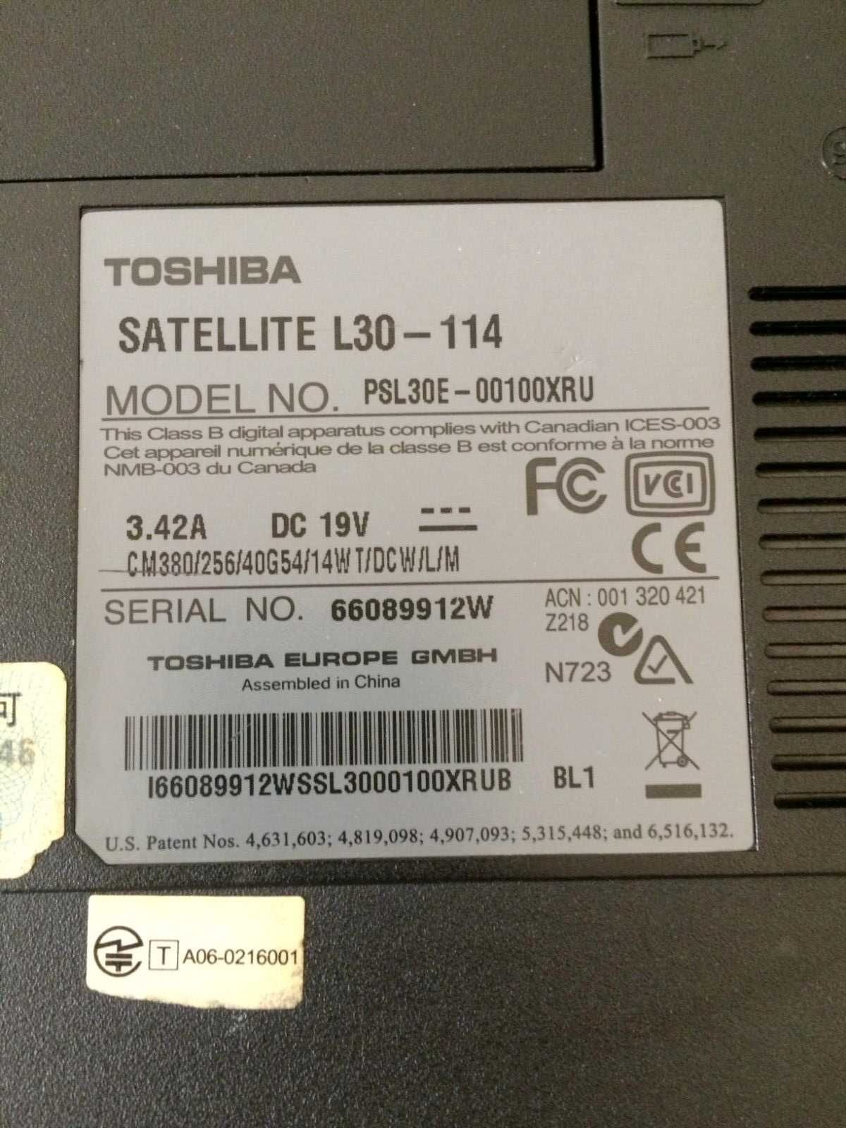 Toshiba Satellite L30-114