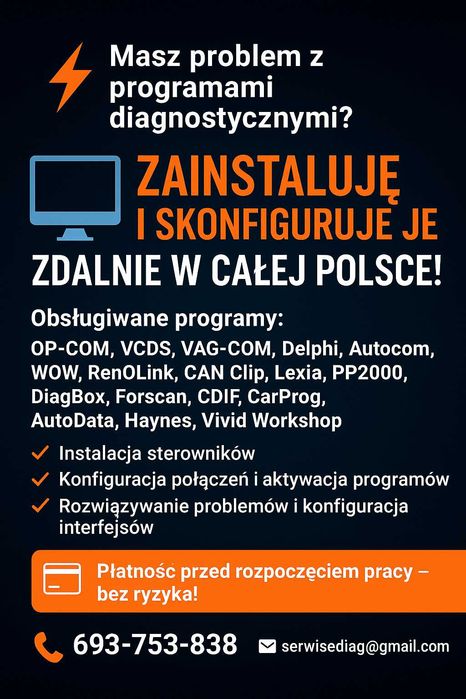 ZDALNA POMOC VCDS,Delphi i inne – konfiguracja, diagnostyka,intalacja