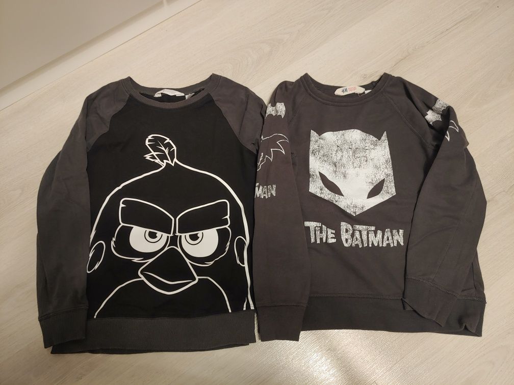 Bluzki, bluzy h&m roz .134-140, 3szt. Dinozaur, Batman i AngryBirds