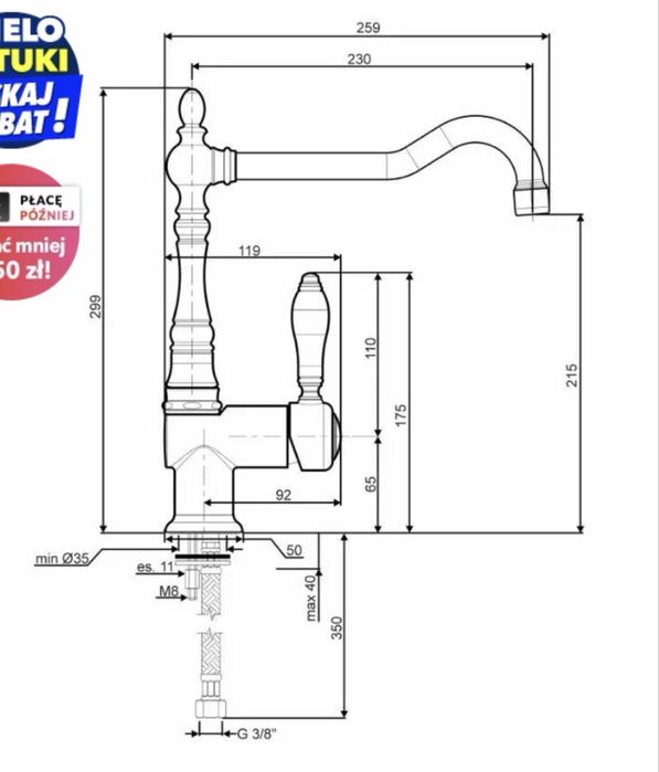 Bateria miedziana retro Smeg
