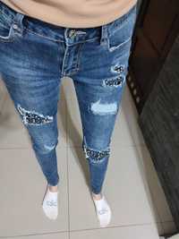 Nowe jeansy biżuteria XS/S Tk Maxx 34/36 spodnie rurki jeansowe