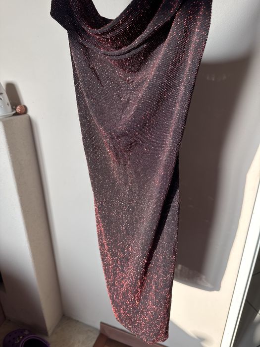 Sukienka na ramiączkach błyszcząca koreańska 36 38 S M elastyczna