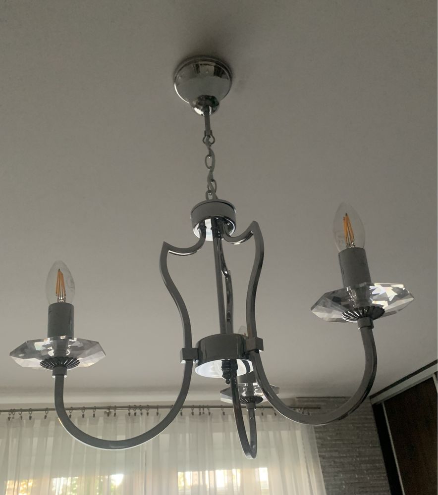 Lampa srebrna chrom glamour Riga